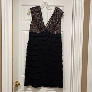 Dressy black dress with lacy panels